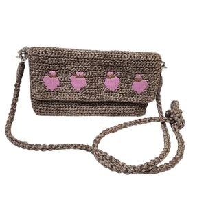 Brown and Pink Crossbody Bag